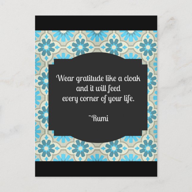 Gratitude Rumi Quote Postcard (Front)