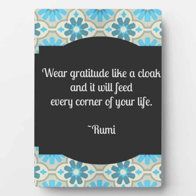 Gratitude Rumi Quote Tabletop Plaque (Front)