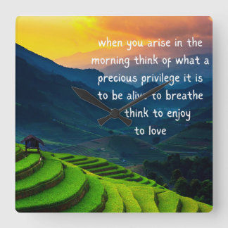 Gratitude Square Wall Clock