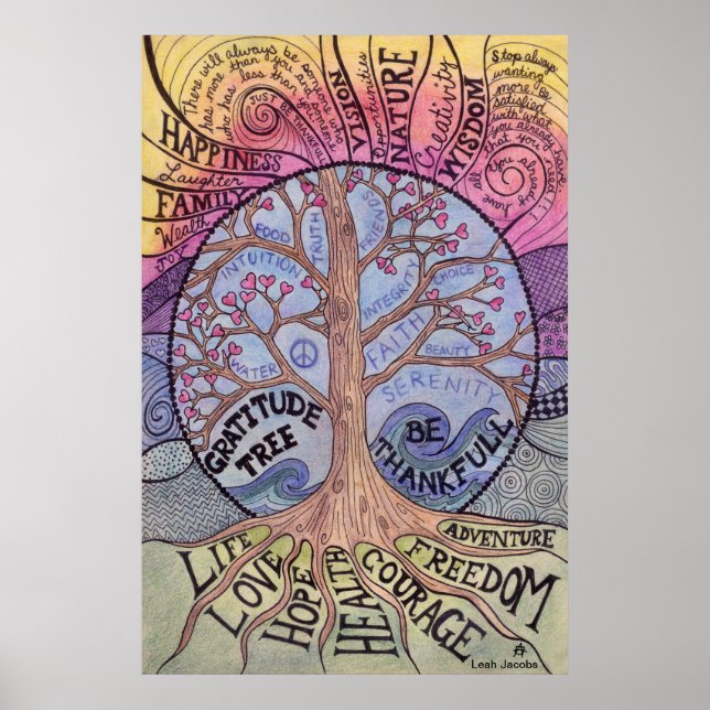 Gratitude Tree Poster Print (Front)