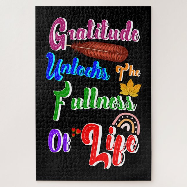 Gratitude Unlocks The Fullness Of Life Jigsaw Puzzle (Vertical)