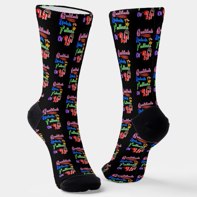 Gratitude Unlocks The Fullness Of Life Socks (Angled)