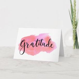 Gratitude watercolor calligraphy greeting card