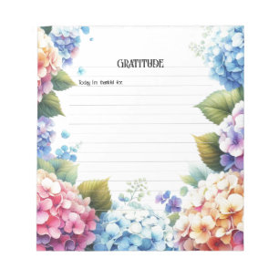 Gratitude Watercolor Hydrangea Notepad