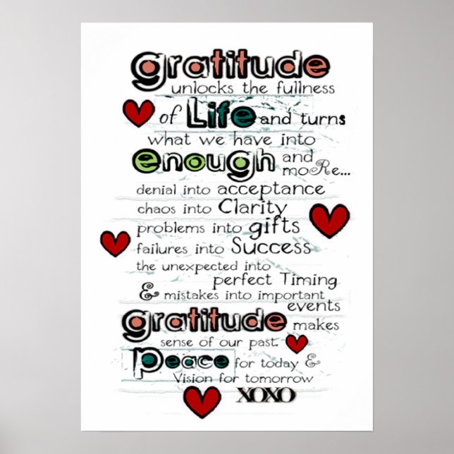 Gratitude / Wisdom on Life / Typography Design Poster (Front)