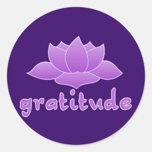 Gratitude with Violet Lotus Classic Round Sticker