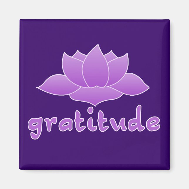Gratitude with Violet Lotus Magnet (Front)