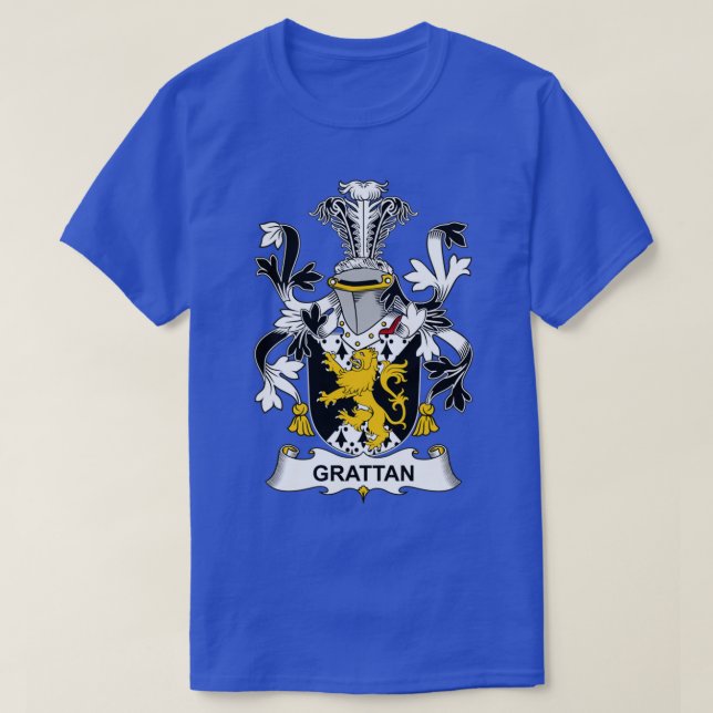 Grattan Coat of Arms Family Crest  T-Shirt (Design Front)
