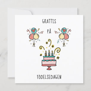 Grattis på födelsedagen   Happy Birthday Card