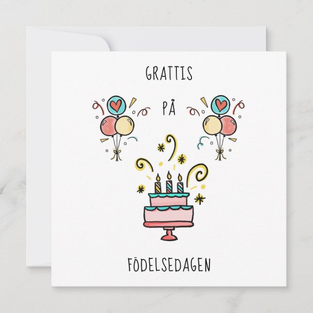 Grattis på födelsedagen | Happy Birthday Card (Front)
