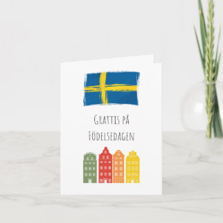 Grattis på födelsedagen Swedish birthday Card