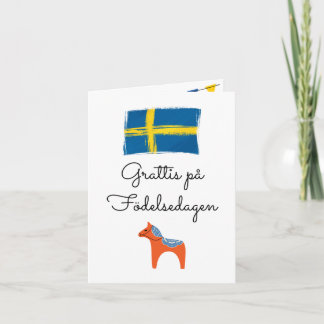 Grattis på födelsedagen Swedish birthday Card