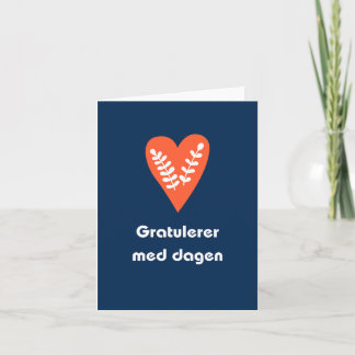 Gratulerer med dagen, Norwegian Happy Birthday  Card