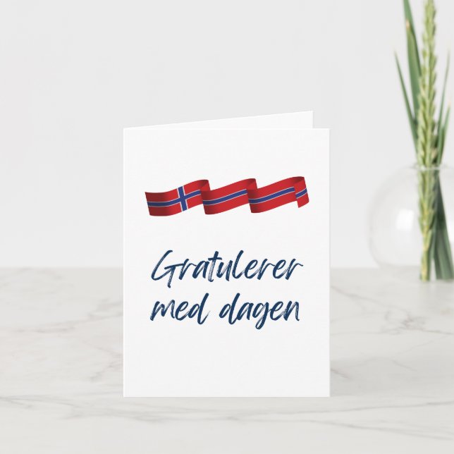Gratulerer med dagen, Norwegian Happy Birthday  Card (Front)