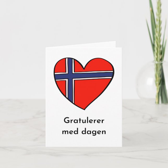 Gratulerer med dagen, Norwegian Happy Birthday  Card (Front)