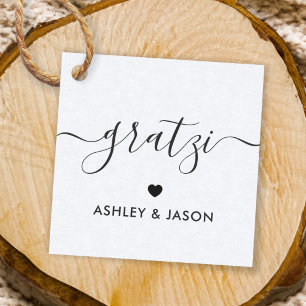 Gratzi Gift Tag, Wedding Thank You Tags, Kraft Favour Tags