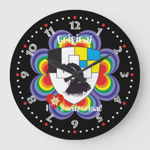 Graubünden Grischun Grigioni Schweiz Svizra Uhr Large Clock