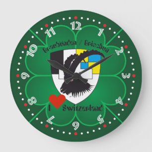 Graubünden Grischun Grigioni Schweiz Svizra Uhr Large Clock