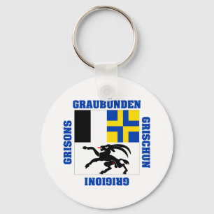 Graubunden Switzerland Canton Flag Key Ring