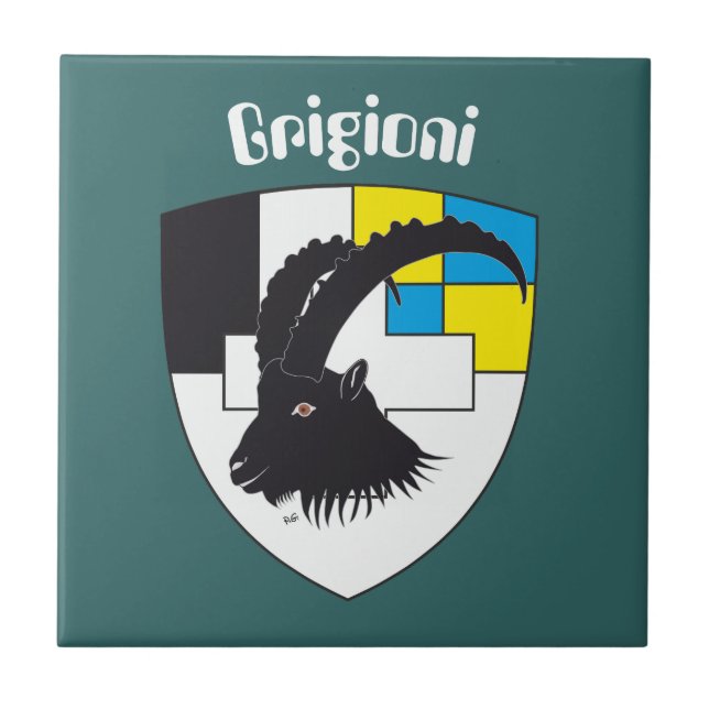 Graubünden Switzerland Fliese Tile (Front)