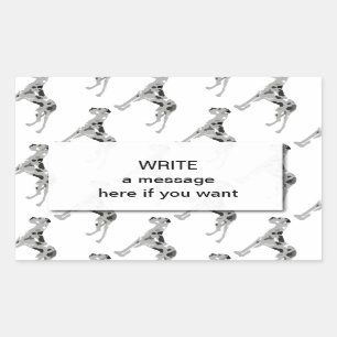 Grautiger Doggensilhouette Rectangular Sticker