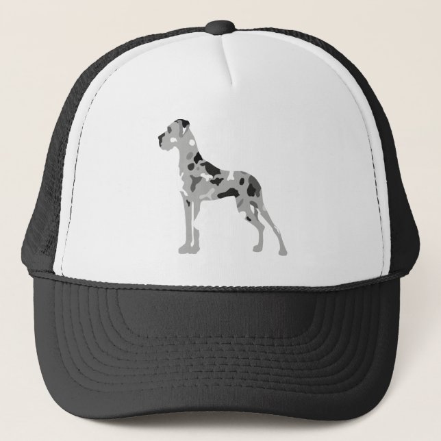 Grautiger Doggensilhouette Trucker Hat (Front)