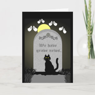 Grave Birthday News Card