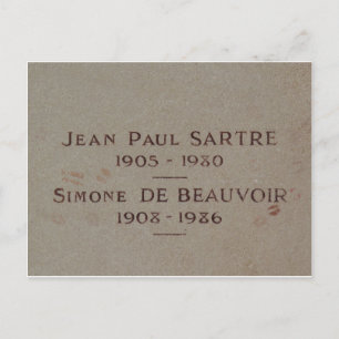 Grave of Simone de Beauvoir and Jean-Paul Sartre Postcard
