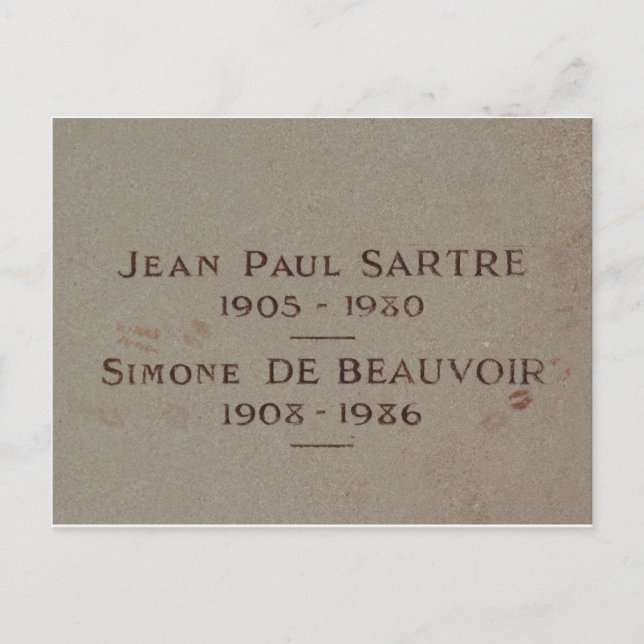 Grave of Simone de Beauvoir and Jean-Paul Sartre Postcard (Front)