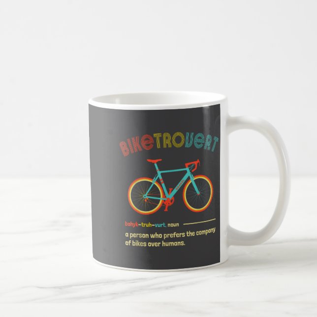 Gravel Bike Biketrovert Funny Cycling Quote Introv Coffee Mug (Right)