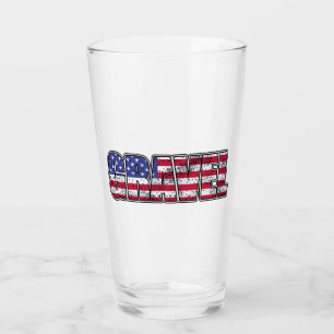 Gravel Cycling American Flag Glass