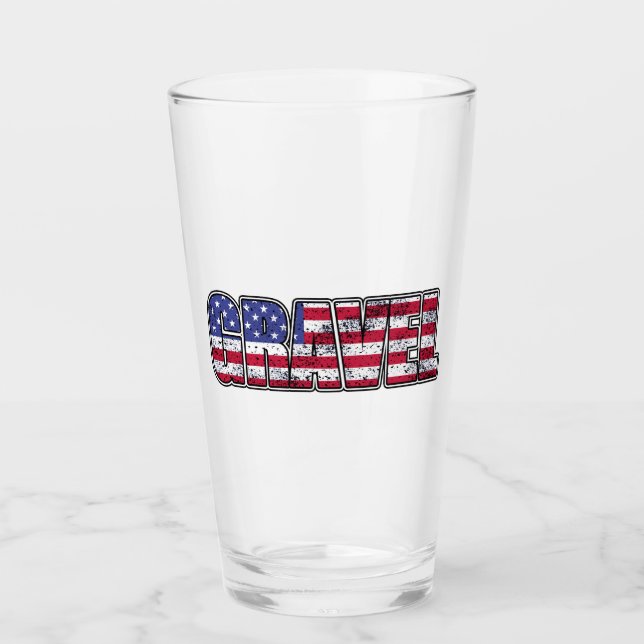 Gravel Cycling American Flag Glass (Front)