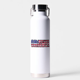 Gravel Cycling American Flag Water Bottle