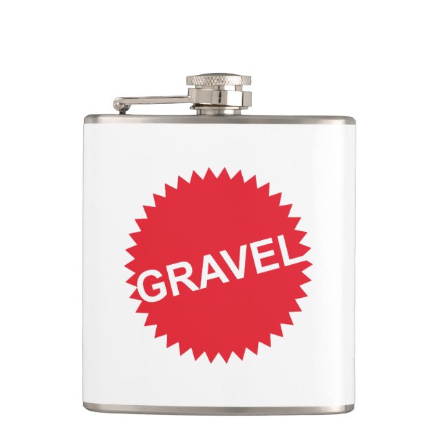 Gravel Cycling Red Logo Hip Flask (Front)