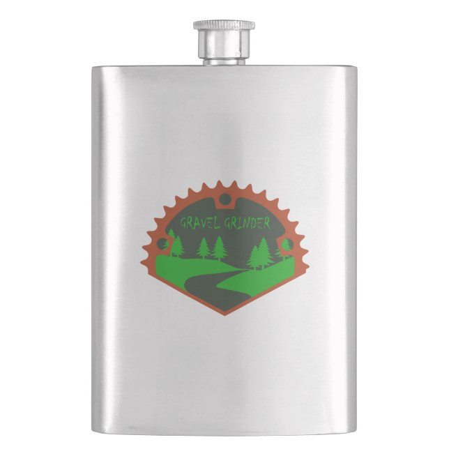 Gravel Grinder Hip Flask (Front)