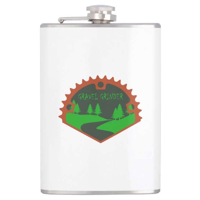 Gravel Grinder Hip Flask (Front)