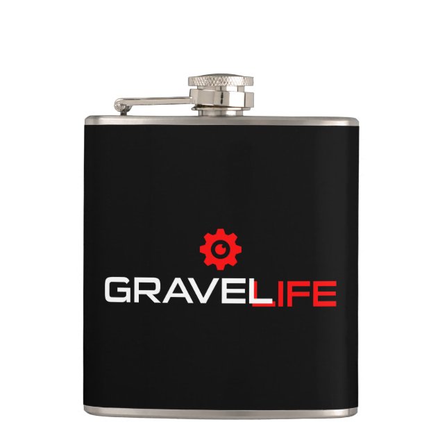 Gravel Life Cycling Hip Flask (Front)