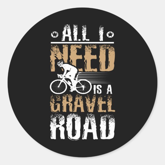 Gravel Road Gravel Bike Classic Round Sticker (Front)