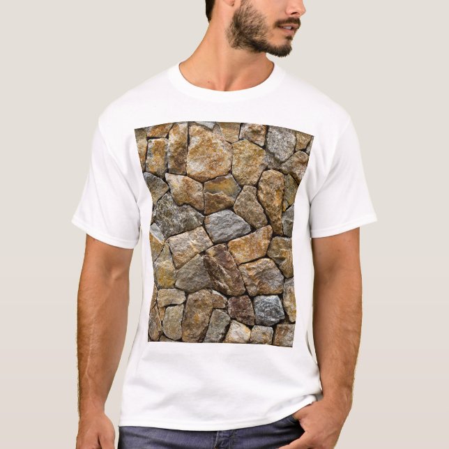 Gravel Stone Wall: Decorative Design T-Shirt (Front)