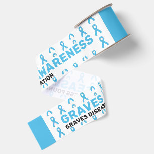 Graves Disease Awareness Pattern Ribbon Grosgrain Ribbon