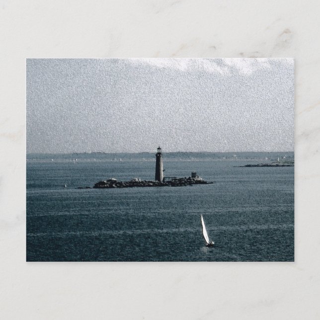 Graves Light in Boston Harbour Postcard (Front)