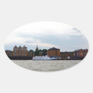 Gravesend In Kent. Oval Sticker