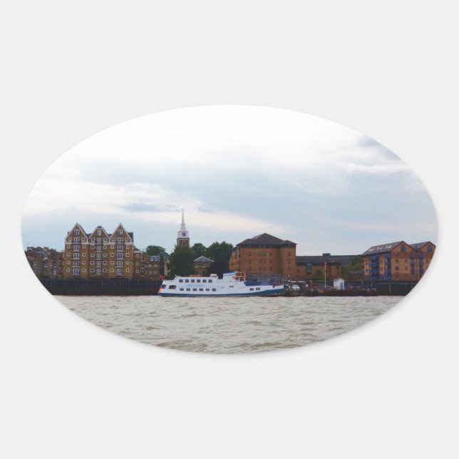 Gravesend In Kent. Oval Sticker (Front)
