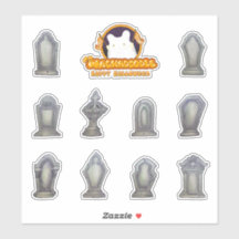 Gravestones Sticker Sheet for Halloween