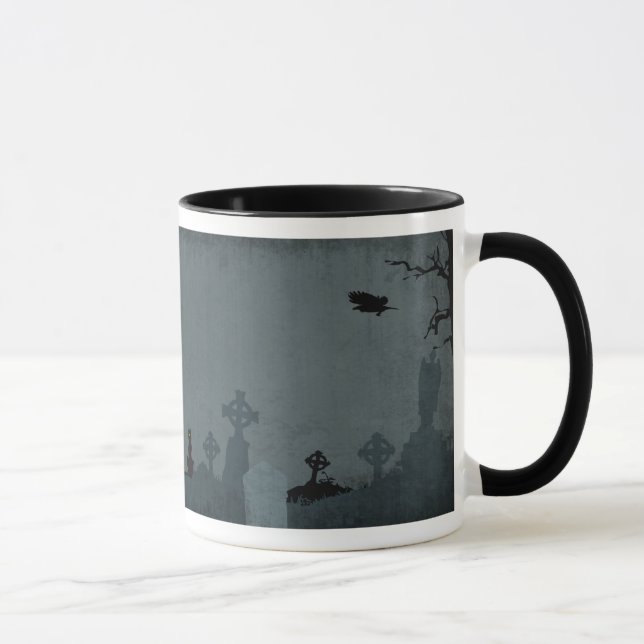 Graveyard and Full Moon for Halloween Mug (Right)