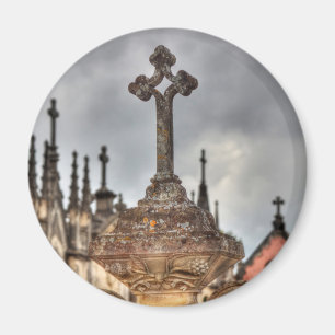 Graveyard cross close-up, Portugal Magnet