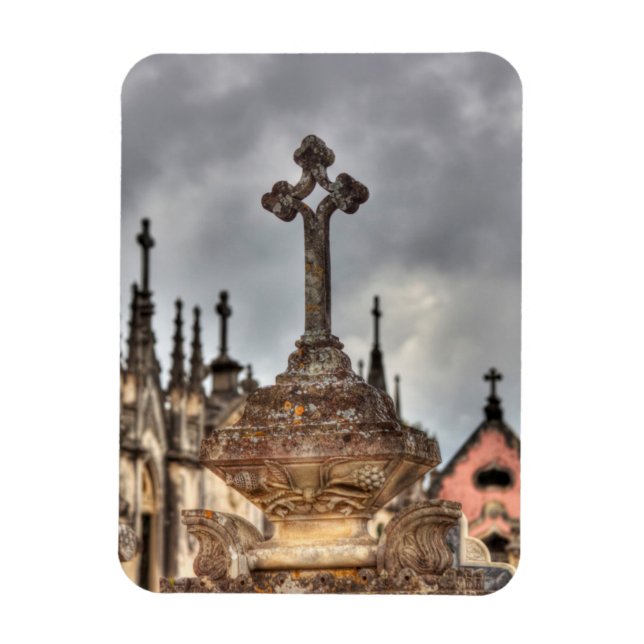 Graveyard cross close-up, Portugal Magnet (Vertical)