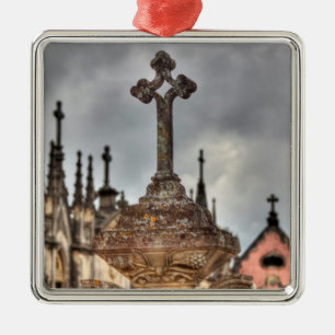 Graveyard cross close-up, Portugal Metal Tree Decoration