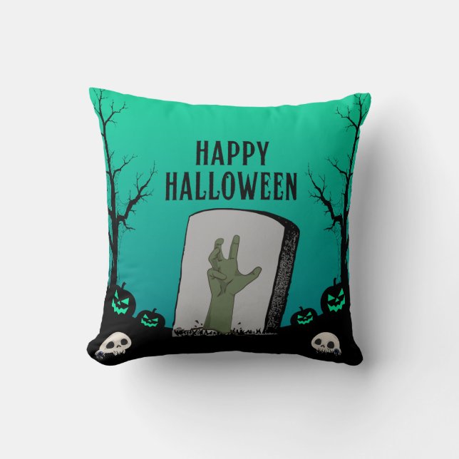 "Graveyard Grasp" Throw Pillow (Front)