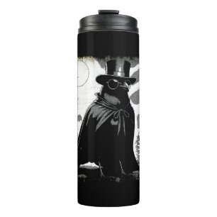 Graveyard Guardian - Raven Gothic Halloween Art Thermal Tumbler